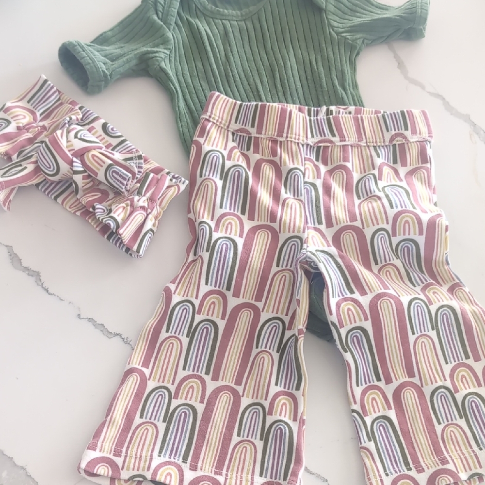 Kate Quinn Modern Rainbow Flare Pants Set
